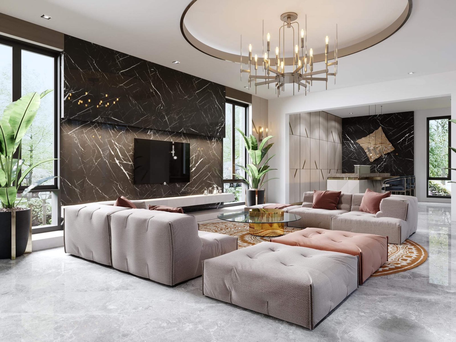 luxurious-design-living-room-with-multicolored-sofa-tv-unit-black-marble-2-2